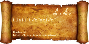 Lieli László névjegykártya